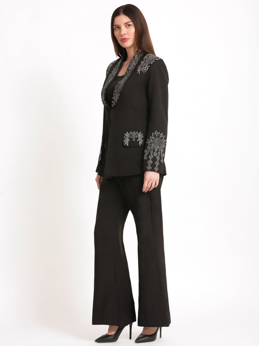 Embroidered Elegance Blazer Set