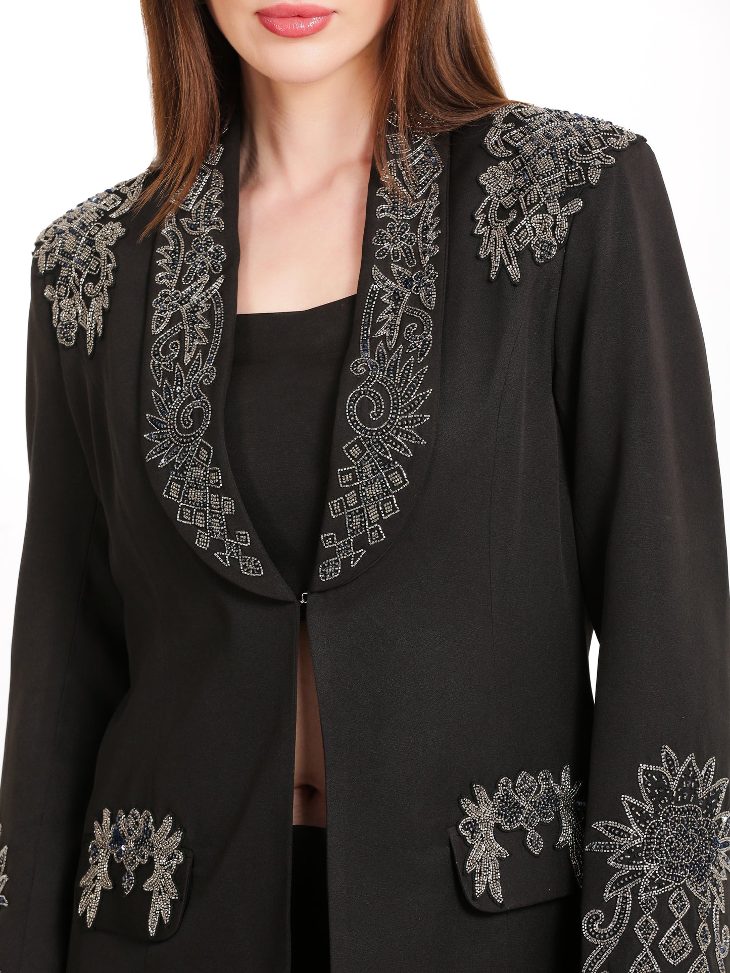 Embroidered Elegance Blazer Set